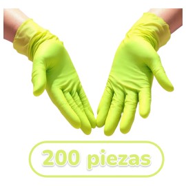 Guantes De Nitrilo Verde Uniseal Libres De Látex 200 Pzas