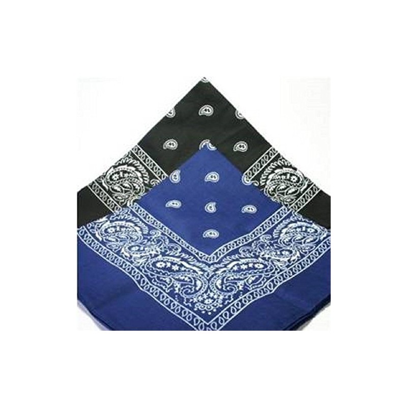 PAISLEY BANDANA scarf duo 1 x BLACK 1 x BLUE