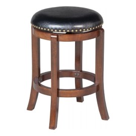 Boraam Wood Cordova 24.5" Backless Swivel Bar Stool in Cappuccino finish