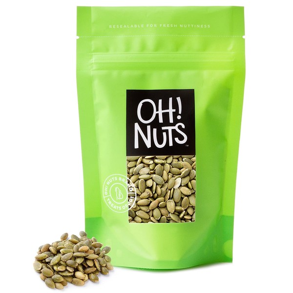 Oh! Nuts Roasted Salted Pumpkin Seeds | Resealable 2LB Bulk Bag of Unshelled Pepitas | All-Natural Protein Power for Gluten-Free & Vegan Snacking | Fresh & Healthy Keto Snacks