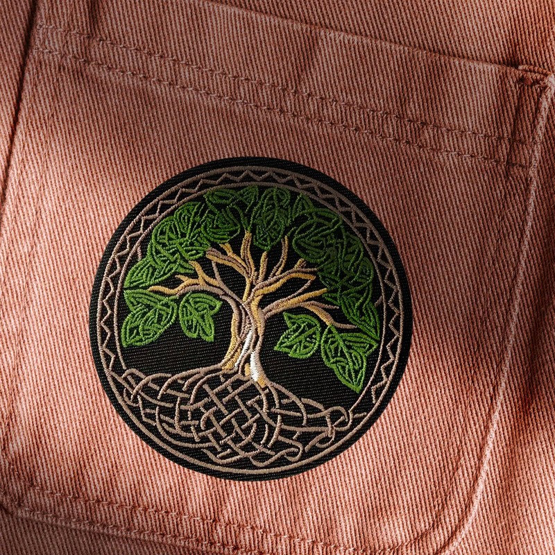 Celtic Tree of Life Spiritual Symbol Patch, Embroidered Iron-on/Sew-on Applique