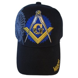 USA Headwear Freemason Embroidered Black Adjustable Hat Mason Masonic Lodge Baseball Cap (Black)
