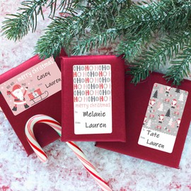 Pink Christmas Gift Tags – 75 Labels, Self-Adhesive Pink Gift Tags for Girls