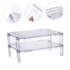 SHOWERORO 2pcs stacking shelf freezer rack Kitchen Storage Rack foldable