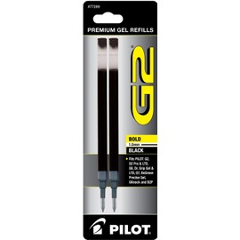 Black Pilot G2 Gel Ink Refill for Rolling Ball Pens, Bold Point 4 REFILLS (77289)
