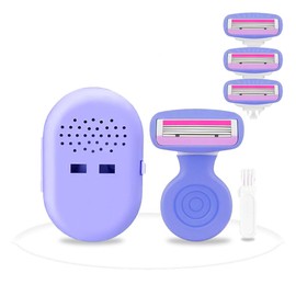 Generic Nueva maquinilla de afeitar antirayaduras para mujer, maquinilla de afeitar de seguridad, diseñada para un afeitado apurado y suave. Estándar 1 hoja (Morado + 3 puntas)