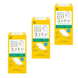 Cotton Lab Beauty Ingredients, Skin Care, Cotton, Vitamin C in 50 Sheets x 3 Packs