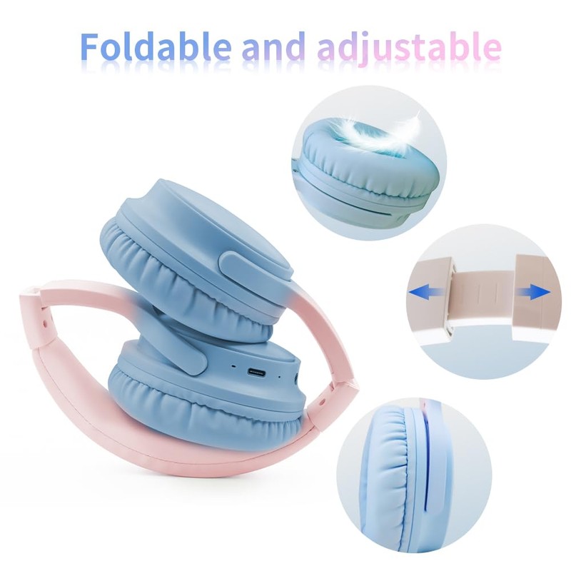 SLuB Wireless Headphones Over Ear, Foldable Bluetooth Headset, HD Stereo