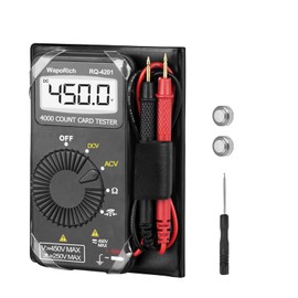 WapoRich 4201 Ultra Small Digital Multimeter 4000 Count Automatic Ranging Multimeter AC/DC Voltage, Resistance, Diode Testing, Digital Tester, Auto Ranging, AC DC Voltage, Resistance, Continuity Measurement Electrical Work [Japanese Instruction Manual In
