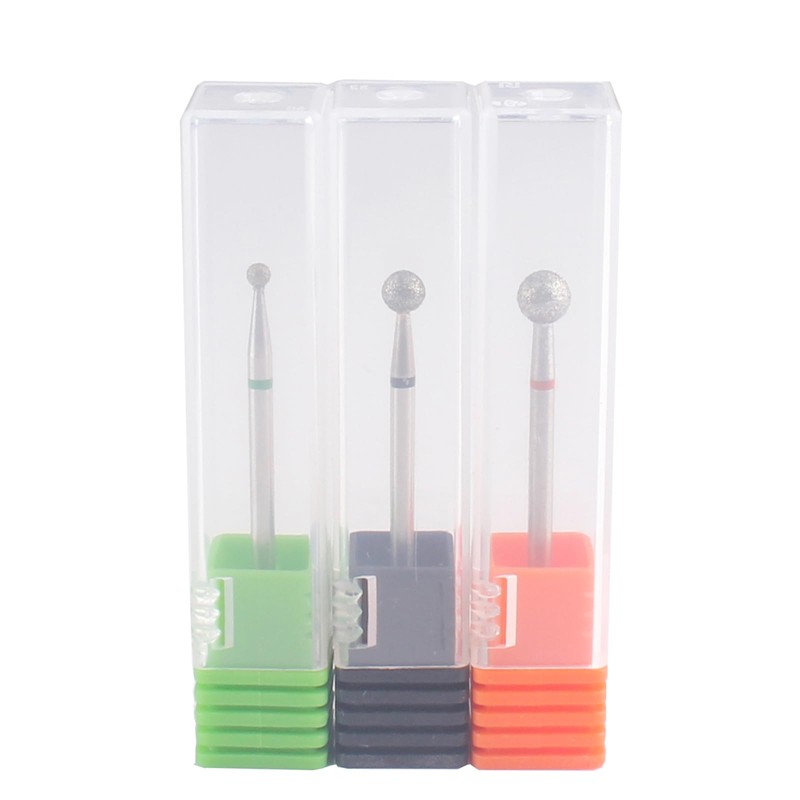 MZCMSL Nail Bit Set of 3 Diamond Cuticle Ball Bits