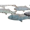 Creative Co-Op Wood School of Fish Wall Décor, Distressed Turquoise