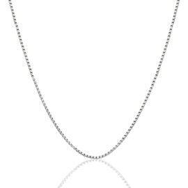 Savlano 925 Sterling Silver Solid 1.5MM Box Chain Necklace For Women & Men - Made in Italy Comes With a Gift Box (18 Inch)