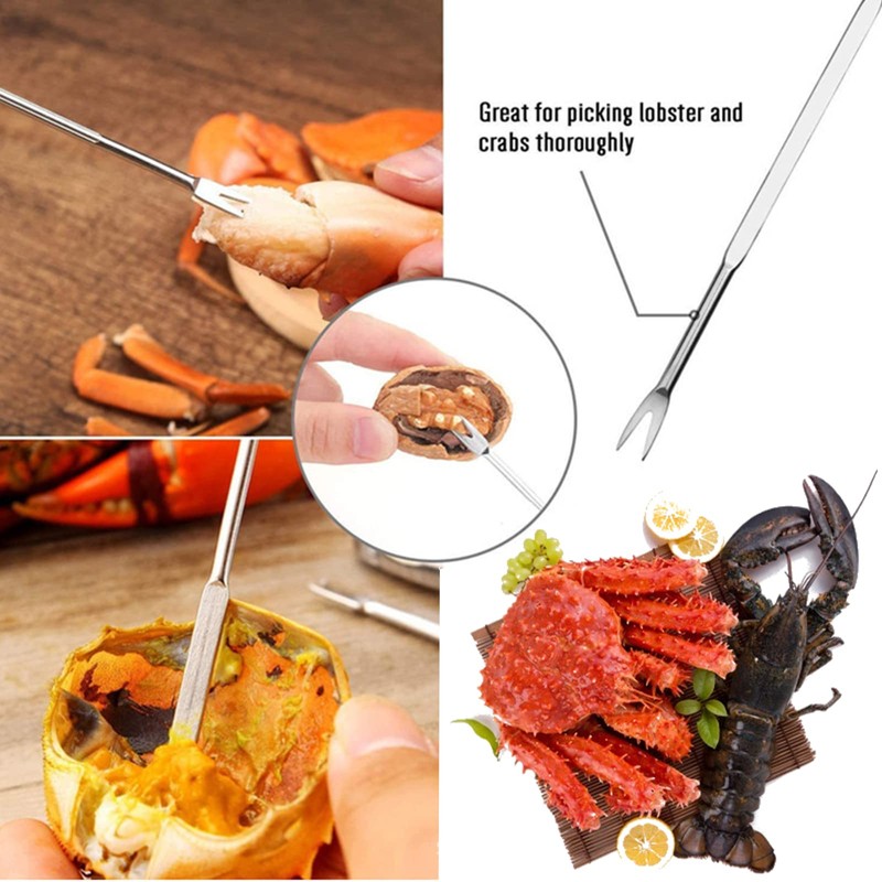 10PC Crab Lobster Crackers Tools, Butter Warmers for Seafood Tools