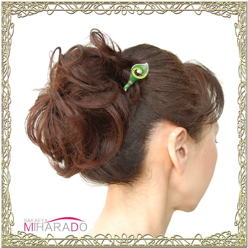 [Eiya Miharado] Beautiful Spiral Cloisonne Antique Style Single Kanzashi (Dark