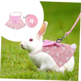 Mipcase Pet Bunny Clothes Leash Kit Lightweight Costume with Unique Towing Rope for Rabbits and Animals Easy to Wear and Comfortable Pink S