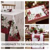 Elrene Home Fashions Clarette Poinsettia Floral Holiday/Christmas Fabric Rectangle Dining