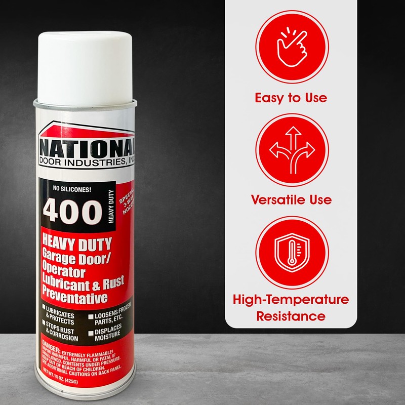 400-HD Heavy-Duty Garage Door Lubricant Spray – Rust Preventative with