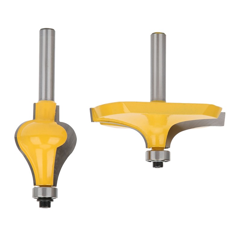 2pcs 8mm Shank Armrest Handrail Router Bit Set with Bearing