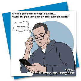 Funny Fathers Day Card For Dad Joke Father's Day Card From Daughter Dads Fathers Day Cards With Blue Envelope