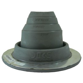 #2 (1-3/4" to 3-1/4") Round Gray EPDM Flexible Pipe Flashing - Metal Roof Jack Boot - Deks Dektite (DF102G)