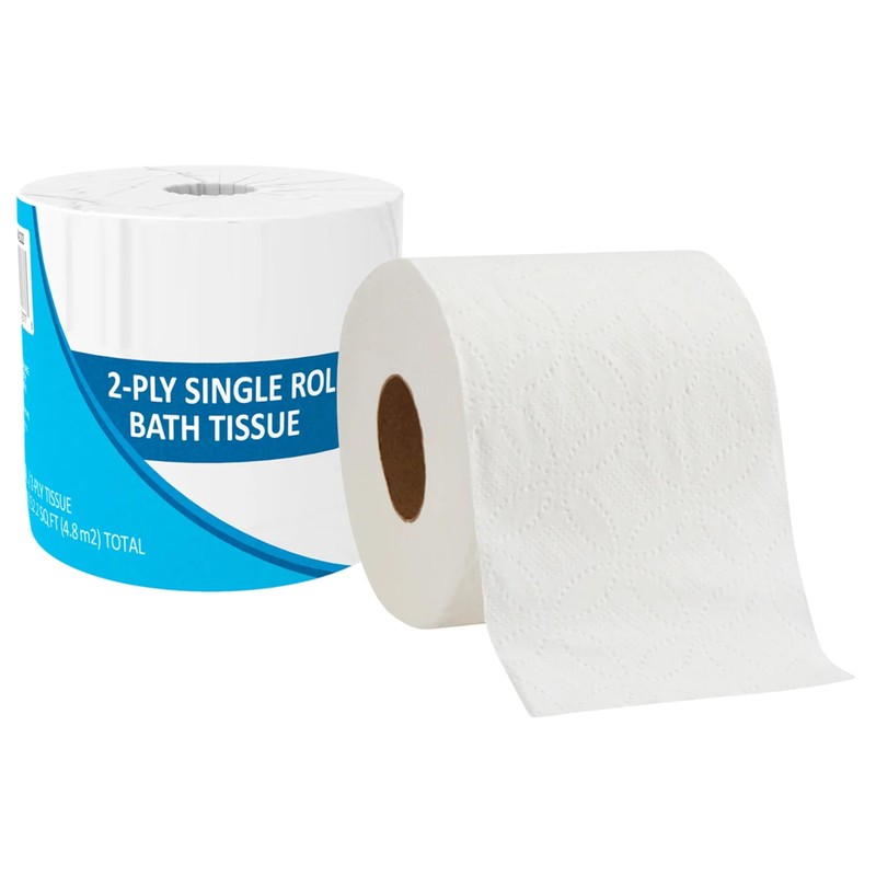 Bath Tissue, Standard Roll, 2-Ply, 4" x 4", 470 Sheets,