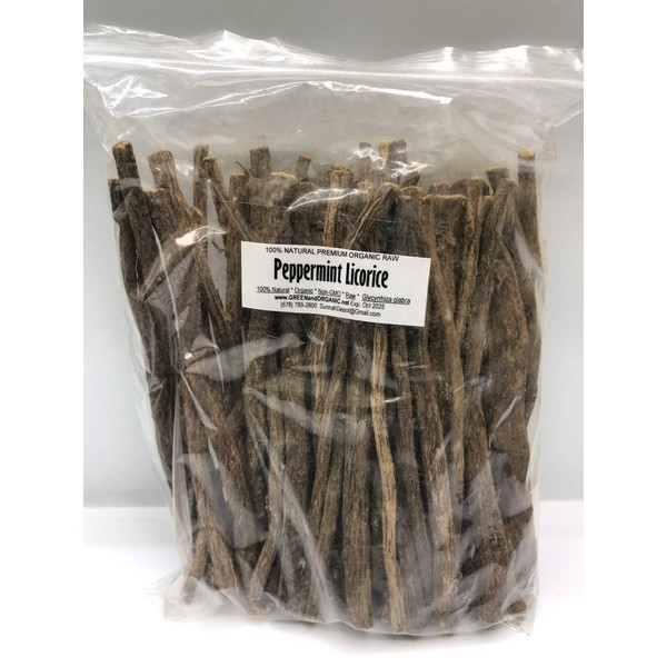 100% Organic 16oz/ 1Lb Peppermint Licorice Root Chew Sticks Liquorice Mulathi Yashtimadhu Mithi-lakdi