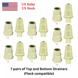 FLECK, Runxin, Legacy-5900 Set of 3/4 Top / Bottom FRP Distributors for FLECK Water Softener 1.05" Strainer - 7 Pairs of Top and Bottom Strainers