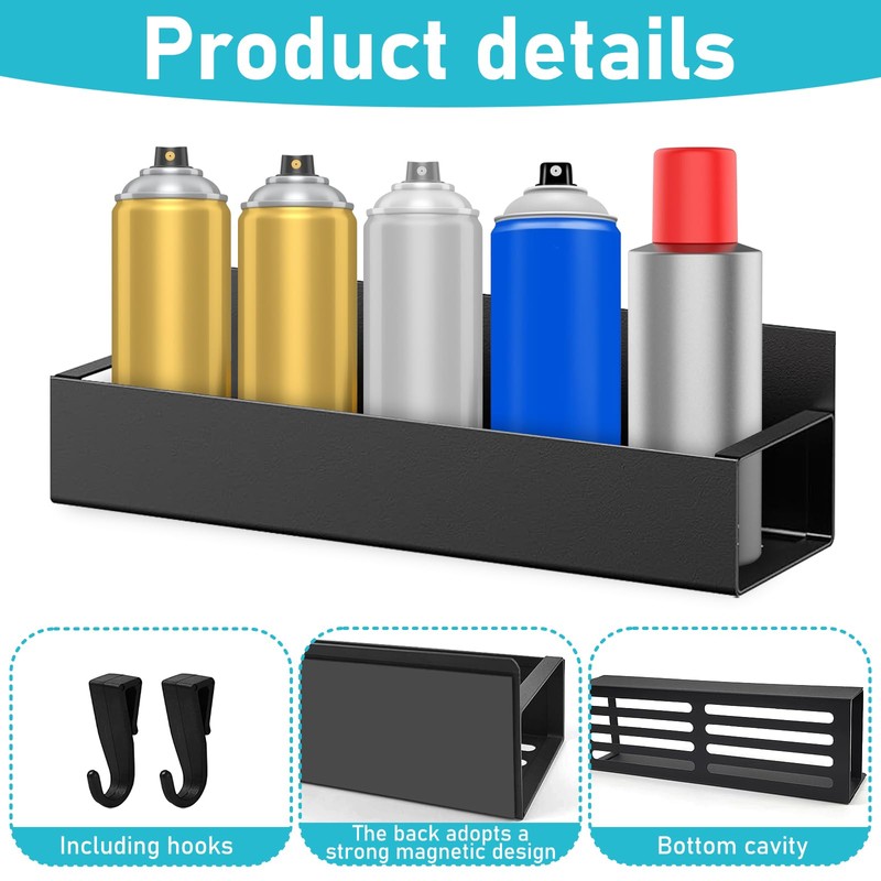2 Pcs Magnetic Spray Can Holder, Magnet Toolbox Holder, Wall