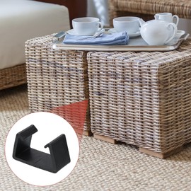 TIXIPEM 4-Pack Patio Furniture Clips, 71mm Sectional Couch Clips, Fixed Connection Chair Fasteners for Module Couch/Patio Furniture [Black]