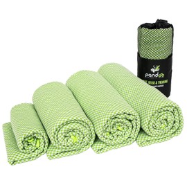 pandoo Bamboo Travel Towel | Made from Eco-friendly Nylon & Bamboo-Activated Carbon Fibres | Extremely Absorbent, Soft & Anti-Bacterial | Suitable for Sports, Travel & Trekking, | green 160 x 80 cm