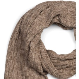 styleBREAKER Unisex Plain Knitted Scarf with Textured Braided Pattern, Plain Winter Knitted Scarf, 01018161, Brown mottled