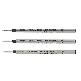 Auto Rollerball Pen Refill, 0.5, Black, C-305, Black, Set of 3