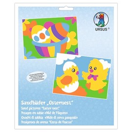 Ursus 8410007 Sand Pictures, Easter Nest, Craft Set with 2 Pictures, Sand in 10 Different Colours, for Children from 3 Years