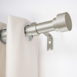 Curtain Rods for Windows 72 to 144, 1 Inch Adjustable Heavy Duty Long Window Drapery Rods with End Caps, Indoor Outdoor Curtain Rod for Patio Bedroom, Size 32" - 150", Brushed Nickel