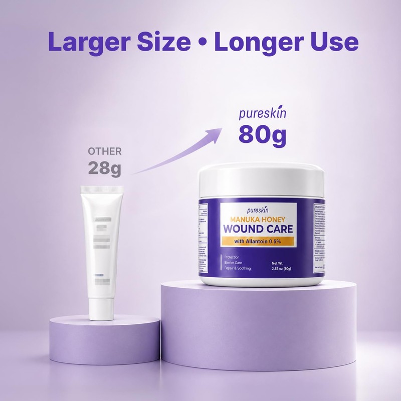PURESKIN Manuka Honey Wound Care: Manuka Honey Ointment for Wounds,