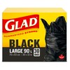 Glad Black Garbage Bags - Large 90 Litres- 30 Trash