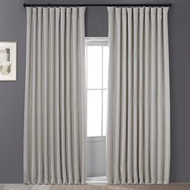 HPD Half Price Drapes BOCH-LN1856-84-DW Faux Linen Extra Wide Blackout Room Darkening Curtain (1 Panel), 100 X 84, Birch