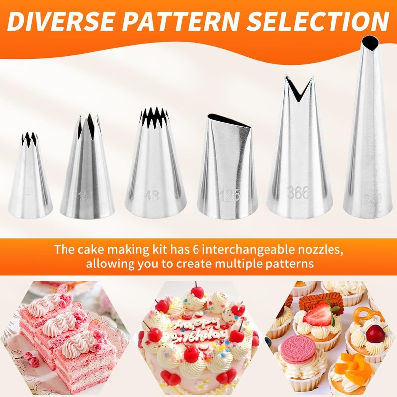 Dessert Decorating Syringe Set, 24Pcs Frosting Piping Kit with 6