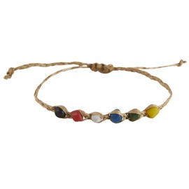 Creative Brands Faithworks-Adjustable Jute and Recycled Glass 8-Inch Bracelet, Salvation