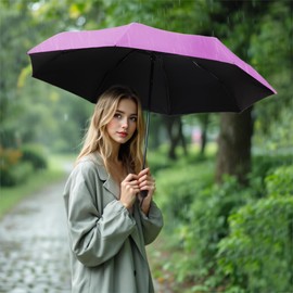 RusuiQinsan Travel Mini Umbrella,Compact Travel Portable Mini Small Folding Sun UV Protection, Lightweight Umbrella for Women. (Purple)