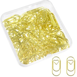100 Pcs Small Gold Paper Clips Heart Shaped Paperclips, 1 inch Cute Decorative Paper Clips, Wedding Invitation Accessories