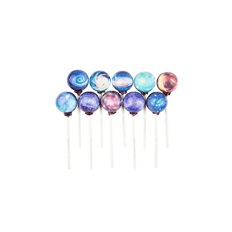 Galaxy Lollipops Universe Designs, 10 Pieces, Space Candy, Handcrafted in