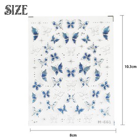 2 Blatt Nagelsticker Schmetterling Deko, Nail Sticker Selbstklebend mit 5D Geprägte Design, Glänzend Nail Art Nagelaufkleber für Kinder Mädchen Frauen (Blauer Stern)