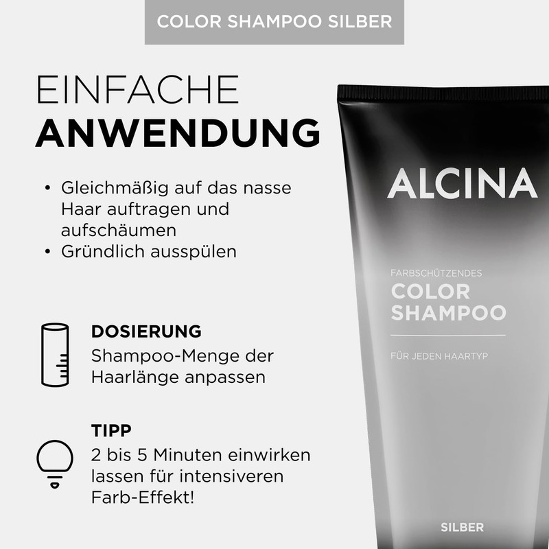 ALCINA Colour Shampoo Silver, 1 x 200 ml - Colour-Protecting