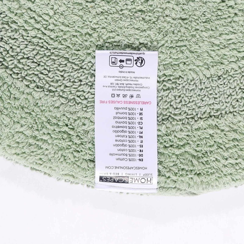 Homescapes Semi-Circular Bath Mat, Sage Green, Premium Bath Mat 50