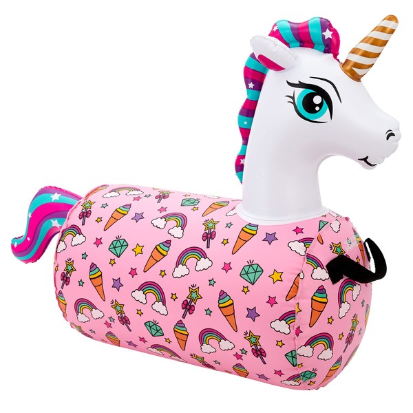 WADDLE Hip Hopper Inflatable Hopping Animal Bouncer Unicorn, Ages 2