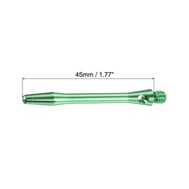 PATIKIL 45mm Aluminum Dart Shafts, Medium 2BA Thread Dart Stems Dart Accessories Throwing Fitting for Steel Tip - 6 Pack (Green)
