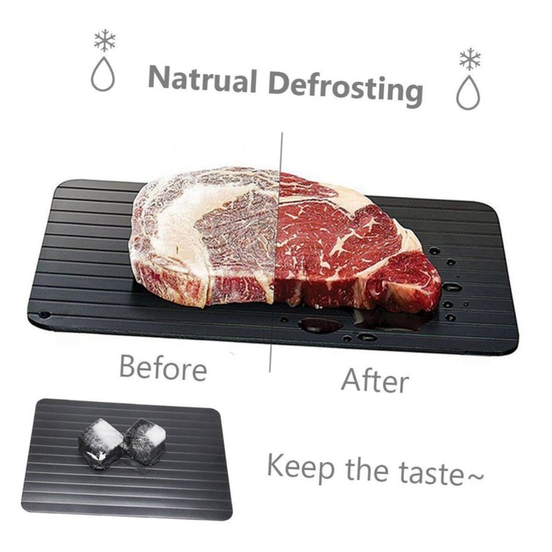 SHOWERORO Thawing Tray Aluminum 29.5x20.8x0.3cm Fast Defrosting Plate Kitchen Tool