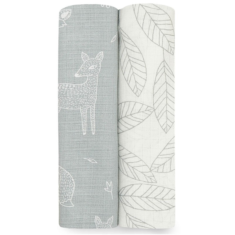 Aiden & Aney Essentials ESWS20003JB Woodsy Swaddle, Pack of 2