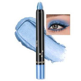 Erinde Lápiz De Sombra De Ojos Azul Brillante, Resistente al Agua y Larga Duración, Con un Delicado Brillo Perlado, Sombra De Ojos en Crema Con Acabado Metálico, Altamente Pigmento De Color,#10